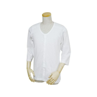 ウエル キルト八分袖前開きシャツ プラスチックホック式 紳士用 白 M FC858NF377039