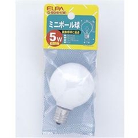 エルパ ミニボール球 E17口金 5W ホワイト 1個入り G-804H(W)