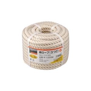 トラスコ中山 TRUSCO　綿ロープ　3つ打　線径12mmX長さ20m R-1220M-イメージ1