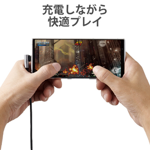 エレコム USB2．0ケーブル(認証品、C-C、L型コネクタ) 0．5m ブラック U2C-CCL05NBK-イメージ5