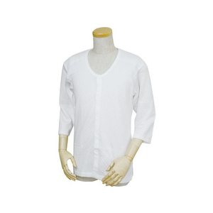 ウエル キルト八分袖前開きシャツ プラスチックホック式 紳士用 白 L FC859NF-377040-イメージ1