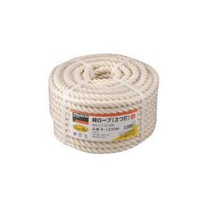 トラスコ中山 TRUSCO　綿ロープ　3つ打　線径12mmX長さ30m R-1230M-イメージ1