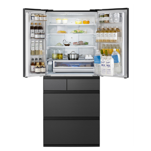 パナソニック 【フレンチドア】650L 6ドア冷凍冷蔵庫 ミスティスチールグレー NR-F65WX3-H-イメージ2