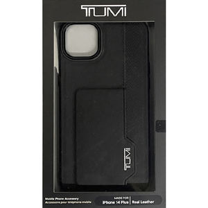 TUMI iPhone 14 Plus用本革 カードスロット付き 背面ケース ブラック TUHCP14MRCPK-イメージ1