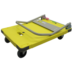 ナンシン ストッパー付プラスチック静音台車 サイレントマスター300kg荷重 黄 F946524-DSK-301YB2-イメージ4