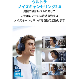 Anker ヘッドホン Soundcore Space Q45 ネイビー A3040031-イメージ4