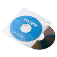 サンワサプライ ブルーレイディスク対応不織布ケース（リング穴付き・50枚入り） ホワイト FCD-FRBD50W