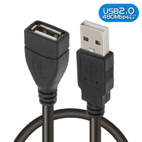 JTT USB2．0延長ケーブル 1m ブラック ブラック JTUSB2EX1M-BK