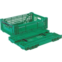岐阜プラスチック工業 リス/RSコンテナーRS-MM33S(薄型折りたたみコンテナーワンタッチ) 緑 FC912GU-8362406