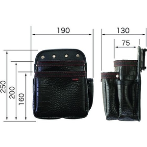 ＴＪＭデザイン 着脱式腰袋G 2段中 2段中黒205130 FC454CB-1952011-イメージ2