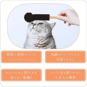 ペットプロジャパン ねこがくれ 猫が喜ぶマッサージ毛取りブラシ ながいカギしっぽ FCE851T-イメージ8