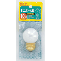 エルパ ミニボール球 E26口金 10W 1個入り ホワイト G-8006H(W)