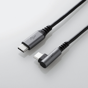 エレコム USB2．0ケーブル(認証品、C-C、L型コネクタ) 2．0m ブラック U2C-CCL20NBK-イメージ2