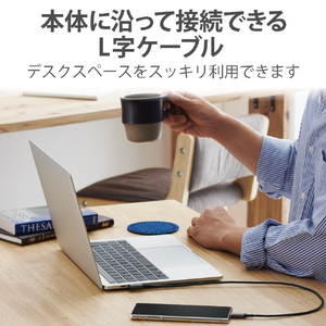 エレコム USB2．0ケーブル(認証品、C-C、L型コネクタ) 2．0m ブラック U2C-CCL20NBK-イメージ6