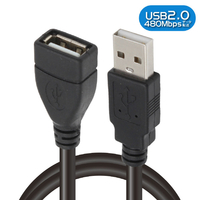 JTT USB2．0延長ケーブル 2m ブラック ブラック JTUSB2EX2M-BK