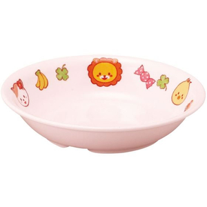 アヅミ産業 メラミン子供食器 みんなともだち。 深皿 YME-1 ピンク FC965LB-1026770-イメージ1