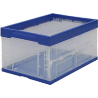 アイリスオーヤマ ハード折りたたみコンテナ ブルー／クリア FCF612U-HDOC-40L