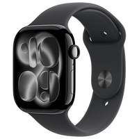 Apple Apple Watch Series 11(GPSモデル)- 46mm Apple Watch Series 11 ジェットブラックアルミニウムケースとブラックスポーツバンド - M/L MEUX4J/A