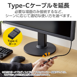 エレコム USB Type-C(TM)延長ケーブル(USB 5Gbps) 0．5m ブラック USB3-ECC05BK-イメージ3