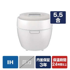 三菱 IH5．5合 本炭釜 紬 白絹 NJ-BW10J-W-イメージ1
