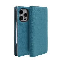 ABBI SIGNATURE iPhone 16 Pro用シュランケンカーフ MagSafe対応ダイアリーケース セルリアンブルー ABS27297I16PR