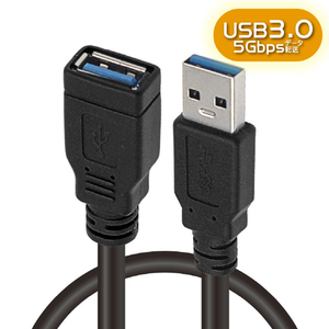 JTT USB3．0延長ケーブル 1m ブラック ブラック JTUSB3EX1M-BK-イメージ1