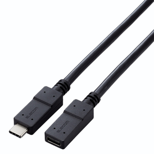 エレコム USB Type-C(TM)延長ケーブル(USB 5Gbps) 1．0m ブラック USB3-ECC10BK-イメージ1