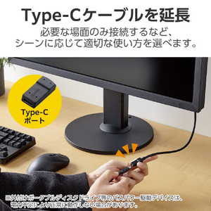エレコム USB Type-C(TM)延長ケーブル(USB 5Gbps) 1．0m ブラック USB3-ECC10BK-イメージ3