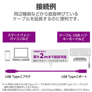 エレコム USB Type-C(TM)延長ケーブル(USB 5Gbps) 1．0m ブラック USB3-ECC10BK-イメージ4