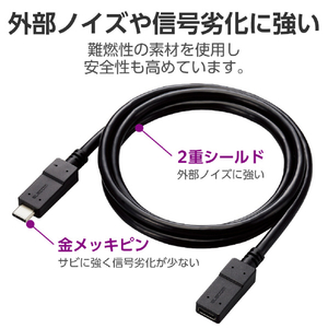 エレコム USB Type-C(TM)延長ケーブル(USB 5Gbps) 1．0m ブラック USB3-ECC10BK-イメージ7