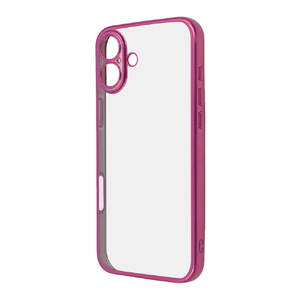 レイアウト iPhone 16 Plus用Like standard 精密設計 カメラ保護 衝撃吸収 バンパー メタリック TPUソフトケース マゼンタ RT-P48PFC2/MM-イメージ1