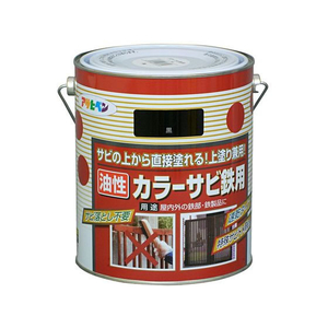 アサヒペン カラーサビ鉄用 1.6L 黒 FCB831G-イメージ1