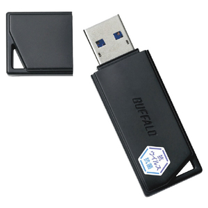 BUFFALO USB3．2(Gen1) 抗ウイルス・抗菌USBメモリ(64GB) ブラック RUF3-KVB64G-BK-イメージ1