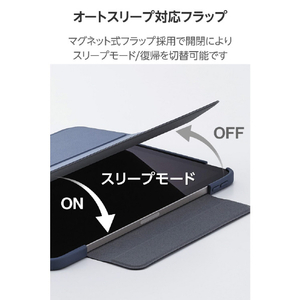 エレコム 11インチiPad Air(M3/M2) iPad Air (第5世代 2022年モデル) iPad Air (第4世代 2020年モデル)用 フラップケース 薄型軽量 カラーエッジ 背面クリア ブルーグレー TB-A25MWVFCBG-イメージ7