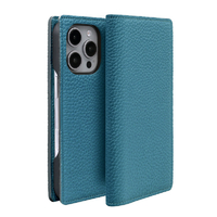 ABBI SIGNATURE iPhone 16 Pro Max用シュランケンカーフ MagSafe対応ダイアリーケース セルリアンブルー ABS27298I16PM