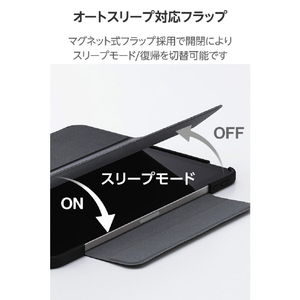 エレコム 11インチiPad Air(M3/M2) iPad Air (第5世代 2022年モデル) iPad Air (第4世代 2020年モデル)用 フラップケース 薄型軽量 カラーエッジ 背面クリア ブラック TB-A25MWVFCBK-イメージ7