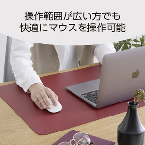 エレコム 両面デスクマット(ソフトレザー) ブラック×レッド MP-DM05BKRD-イメージ5