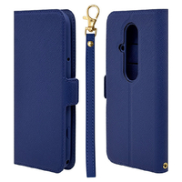ラスタバナナ らくらくスマートフォン(F-53E)用スタンドレザーフリップケース ネイビー 8468F53EBLFNV