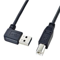 サンワサプライ 両面挿せるL型USBケーブル(A-B標準） ブラック KU-RL2