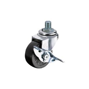 ハンマーキャスター A型ねじ式　自在SP付　ゴム車50mm　M12XP1．25 415A-30R50-BAR01-イメージ1