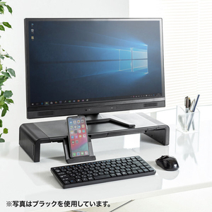 サンワサプライ 3段階横幅可変タイプ机上ラック ホワイト MR-LC804W-イメージ2