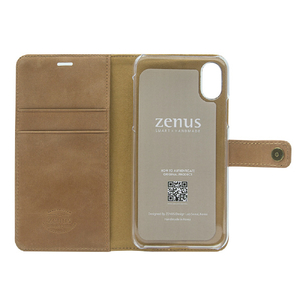 ZENUS iPhone XS/X用ケース Vintage Diary ビンテージブラウン Z10300I8-イメージ4