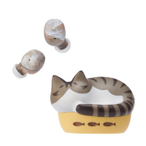 ラディウス 猫のかたちの完全ワイヤレスイヤフォン NEKO true wireless earphones キジシロ HP-C28BTT-イメージ1