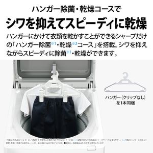 SHARP 8kgタテ型洗濯乾燥機 ホワイト系 ES-TX8L-W-イメージ10