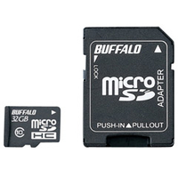BUFFALO 高速microSDHCメモリーカード(Class10・32GB)アダプター付 RMSD32GC10AB