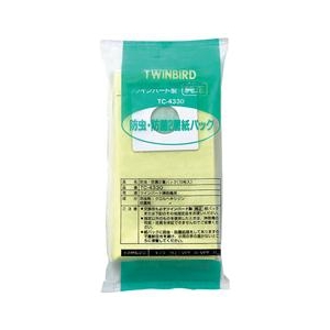 ツインバード 防虫・防菌2層紙パック 10枚入り TC4330 ツインバード 防虫・防菌2層紙パック 10枚入り TC4330