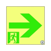日本緑十字社 FC284HH-8151903 高輝度蓄光避難誘導ステッカー標識
