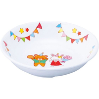 アヅミ産業 メラミン子供食器 みんなともだち。 小皿 YME-2 アイボリー FC966LB-1026780