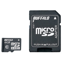BUFFALO 高速microSDHCメモリーカード(Class10・16GB)アダプター付 RMSD-16GC10AB