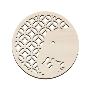 アーテック 木製コースター φ100mm ゾウ FCE786U-118789-イメージ1